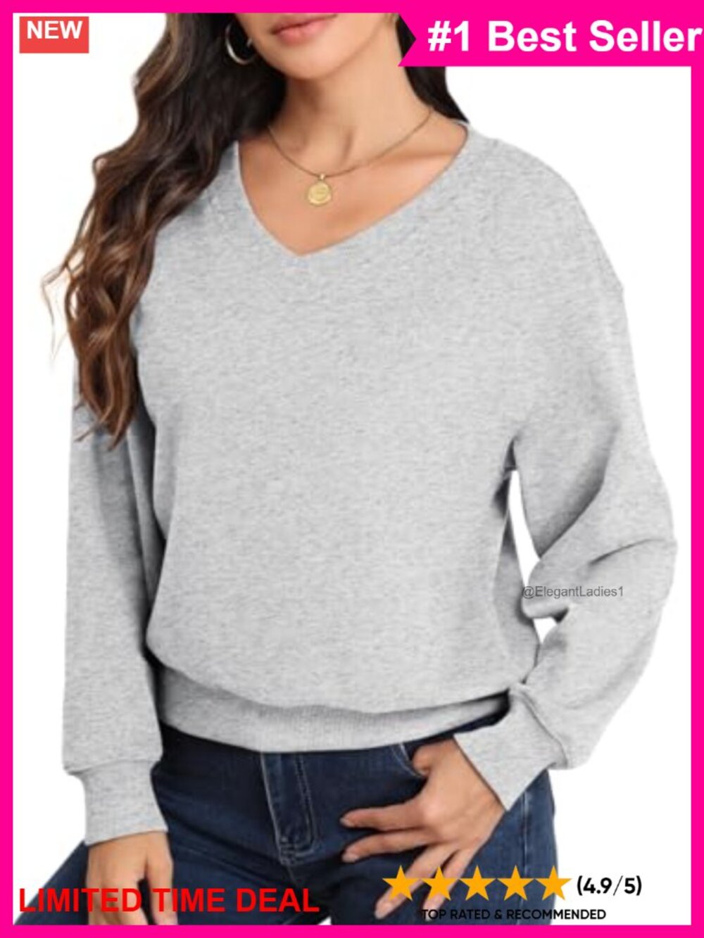 V Neck Long Sleeve Cropped Sweatshirt Fleece Lined Casual Pullover